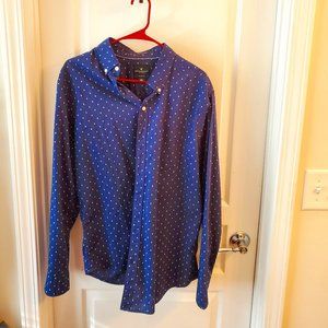 American Eagle Men's Button Down Shirt Size Large Blue Pattern